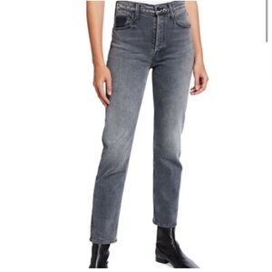 MOTHER “The Tomcat” straight leg ankle Jean, black/grey wash, size 27